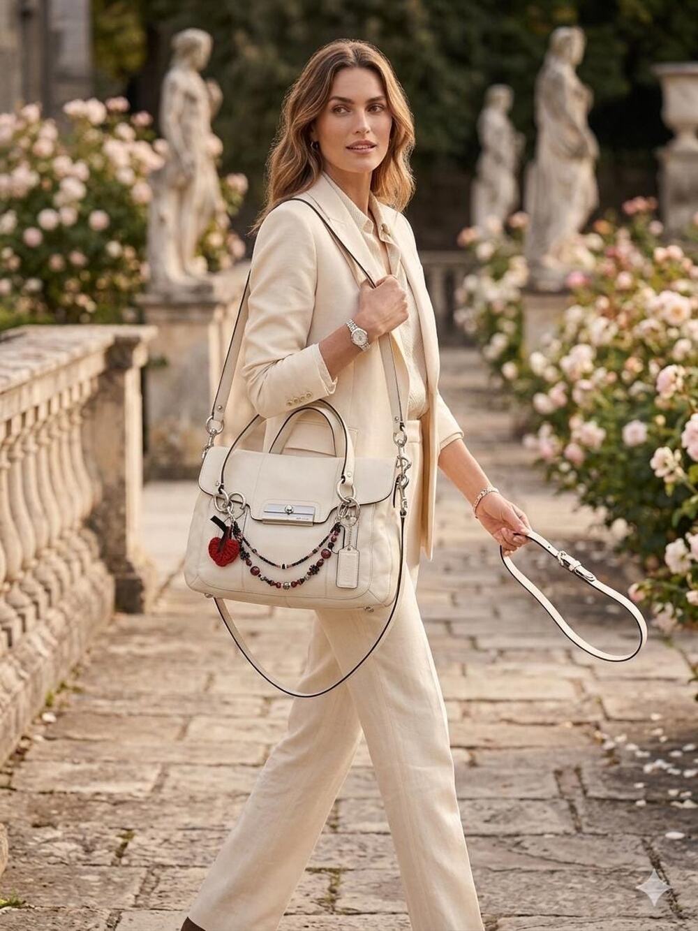 Coach Kristin satchel white leather Luxury SHoulder Bag satchel 18277